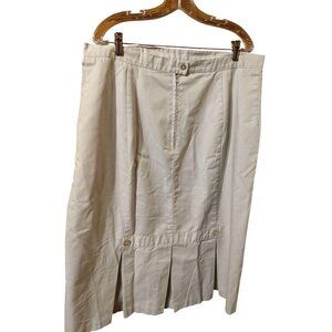 Lady Lloyd Size M Khaki Skirt Tan Kick Pleats Medium